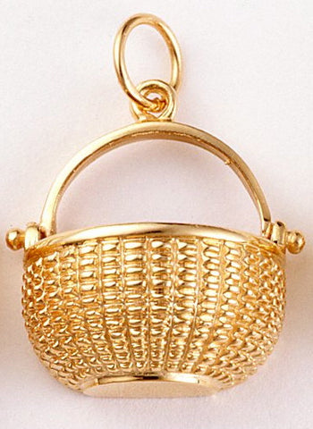 14k Open Half Basket Pendant 5/8