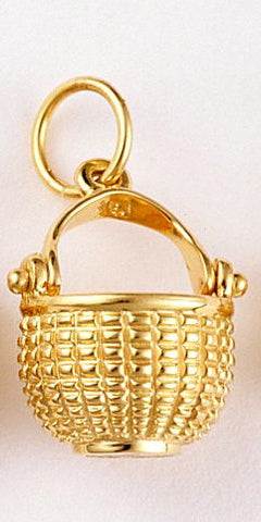 14k Open Half Basket Pendant  3/8